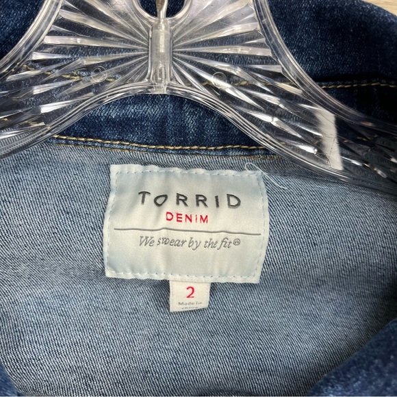 Jonas Brothers Band Concert Jean Denim Jacket Womens 2X Torrid Stretch Patches - Picture 8 of 11
